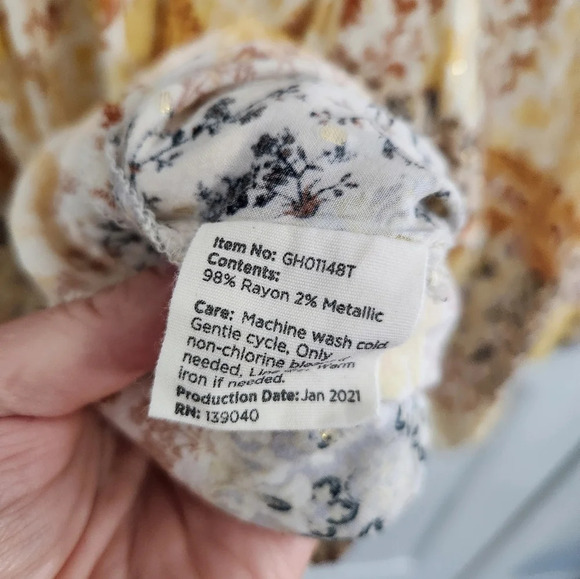 Good Hart Matilda Jane 3/4 sleeve relaxed metallic patchwork craftcore blouse LG - Picture 6 of 9